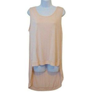 Montagne XL Blush Nude Pink Long Tank Top Layering Cami Pullover Tunic Shell Tee